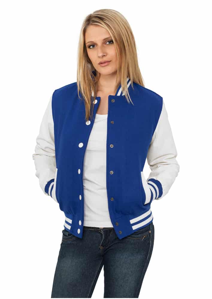 Draai vast Meting Bezienswaardigheden bekijken Urban Classics Ladies Oldschool College Jacket roy/wht - Bomber Jackets